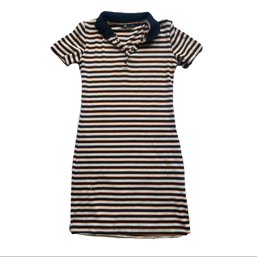 Zara Striped Orange Bodycon Dress